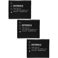 EXTENSILO 3x Batteries compatible avec Casio Exilim EX-ZR700WE appareil photo (1800mAh, 3,7V, Li-ion)