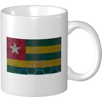 Tasse A Cafe Drapeau Du Togo 11 Oz Pour Le Bureau La Maison Cadeau D'anniversaire Tasse A The