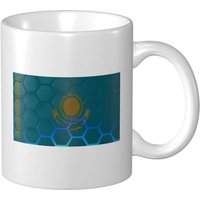 Tasse A Cafe Drapeau Du Kazakhstan 11 Oz Pour Le Bureau La Maison Cadeau D'anniversaire Tasse A The