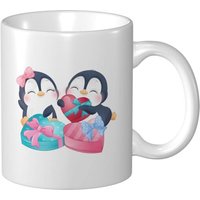 Tasse A Cafe 11 Oz Pingouins Doodle Mignons S'envoient Mutuellement Des Cadeaux Pour Le Bureau La Maison Cadeau D'anniversaire Tasse A The