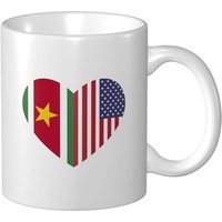J'aime L'amerique Et Le Suriname Tasse A Cafe 11 Oz Pour Le Bureau A La Maison Cadeau D'anniversaire Tasse A The