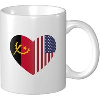 J'aime L'amerique Et L'angola Tasse A Cafe 11 Oz Pour Le Bureau A La Maison Cadeau D'anniversaire Tasse A The