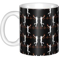 Tasses A Cafe Orange-Basketball-Dunk-Heartbeat 11 Oz Tasses En Ceramique Blanche Tasse A The Nouveaute Cadeau De Xmas De Vacances
