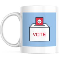 Tasse Ronde Ovale Personnalisee De Vote De Minimalisme Patriotique Bleu Marine Et Rouge Avec Votre Texte Tasse Cadeau