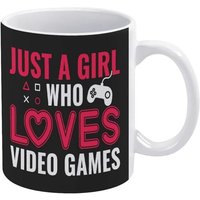 Tasse A Cafe Just A Girl Who Loves Jeux Video Citations De Jeu Tasse En Ceramique Tasses A Cafe Blanches 11oz Pour Le Bureau Et La Maison