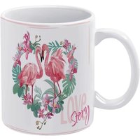 Tasse A Cafe En Forme De Flamants Roses, Tasse En Ceramique, Histoire D'amour De Printemps, Tasses A Cafe Blanches, 11oz, Pour Le Bureau Et La Maison