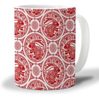 Tasse A Cafe A Fleurs De Lapin Rouge 330ml, Tasse A The De Bureau D'art De Tradition Decoupee En Papier Du Nouvel An Chinois, Cadeaux D'anniversaire