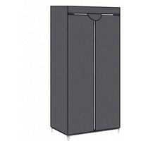 Armoire en tissu, Penderie Pliante avec tringle de suspension, Dressing Simple, Organiseur pour jouets, Chaussures, Sacs, Salon, 75 x 45 x 160cm, Gris
