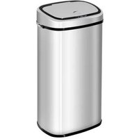 HOMCOM Poubelle automatique Poubelle avec capteur, cuisine, inox, argent, 68L