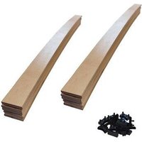 Aob Diffusion - 10 Lattes + Embouts - 780x48x8 Mm - Pour Sommier / Bz / Clic Clac - Marron