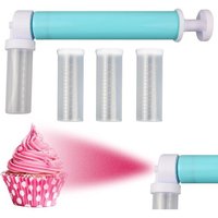 Aérographe Manuel Pour Décorer Des Gâteaux, Outils De Cuisson Avec 4 Tubes De Pulvérisation Pour Cuisine, Pâtisserie, Cupcakes, Biscuits Et Desserts,