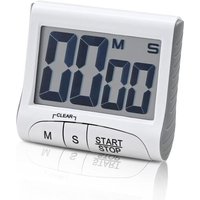 Minuterie Numérique (Blanche, Piles Non Incluses), Compte À Rebours Grand Écran, Minuterie De Cuisine Multifonction Avec Affichage Lcd Fort, Petit