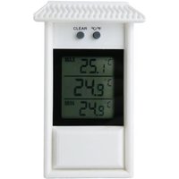 Thermomètre numérique à effet de serre Max Min pour une utilisation en intérieur ou en extérieur facilement fixé au mur (blanc)