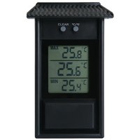 Thermomètre numérique à effet de serre Max Min pour une utilisation en intérieur ou en extérieur facilement fixé au mur (noir)