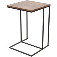 Table D'appoint Porte Fleurs Intemporelle Cadre En Acier Plateau En Plastique Noir/Marron Taba05122