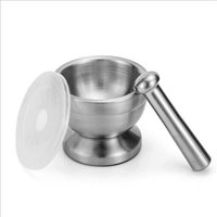Double Broyeur De Pilules En Acier Inoxydable Broyeur D'épices Sans Danger Pour Les Aliments Ensemble De Base Pour Mortier Et Pilon Bol Poudre De