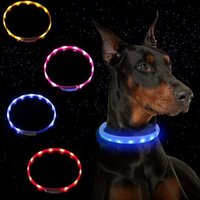 Collier Pour Chien Lumineux Led Collier Pour Animal De Compagnie Lumineux Étanche Rechargeable Par Usb (4 Paquets?Bleu+Orange+Rose+Jaune), Qui Peut