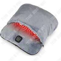 TD® Chauffe-pieds USB amovibles et lavables, coussinets de massage vibrants, chaussures chauffantes, chaussures en flanelle à 3 bloc