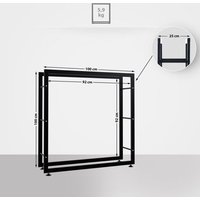 Porte-bûches solide et design en métal Noir