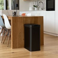 Poubelle de cuisine automatique Acier inoxydable Noir 60 L
