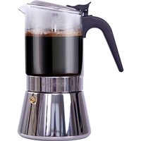 Cafetière Italienne Inox Et Verre Veohome - 7 Tasses - Compatible Induction, Gaz, Vitrocéramique