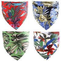 Serviette Triangulaire D'été Pour Animaux De Compagnie 4 Pièces (Style Plage), Collier Pour Animaux De Compagnie Avec Collier De Chaton, Écharpe