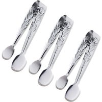 Lot De 3 Mini Pinces De Service, Pinces À Sucre En Acier Inoxydable Rose De 10,2 Cm, Petites Pinces À Glace Argentées Pour Thé Et Café, Apéritifs,