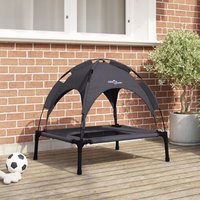 Vidaxl Lit Surélevé Pour Chien Noir Tissu Polyester, Cadre En Métal