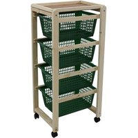 1 X CHARIOT DE CUISINE AVEC PANIERS couleur naturelle