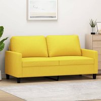Vidaxl Canapé À 2 Places Jaune Clair 140 Cm Tissu