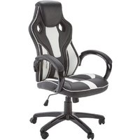 X Rocker Maverick Height Adjustable Black & White Office Gaming Chair With Natural Lumbar Support