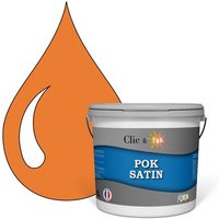 POK SATIN : Peinture Satin Lessivable Citrouille 50m² - 5L