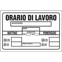 10 XPLAQUE D AFFICHAGE DES HEURES DE TRAVAIL