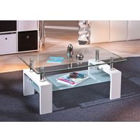 1 XKIT TABLE DOUBLE VERRE LAQUe BLANC