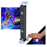 Tour de son INOVALLEY HP58BTH - Lumière LED Multi-rayons, Bluetooth, Radio FM, AUX - 60W, Lumières Bagues LED EN CADEAUX