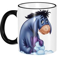 Tasse À Café Bourriquet Imprimée Tasse En Céramique Blanche Réversible Tasse À Thé Vacances De Noël - 11 Oz.