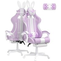 Gaming Chair Massage Avec Repose-Pieds Fauteuil Ergonomique Gaming Chair Avec Appui-Tête Chaise De Bureau Pc Gamer Racing Avec Coussin Lombaire Et