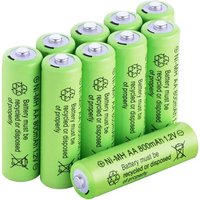 Ni-Mh Piles Rechargeables AA, 10PCS 800mAh 1,2V Haute capacité pré-chargées NiMh Piles, pour Frontale LED, télécommande, Guirlandes Lumineuses