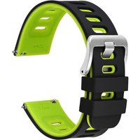 ERYI-Bicolore Bracelets De Montre, Caoutchouc Silicone, Libération Rapide, Bandes De Rechange Pour Homme Et Femme, Boucle En Acier Inoxydable, 18Mm