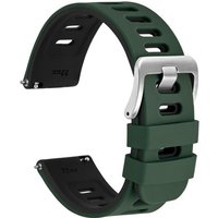 ERYI-Bicolore Bracelets De Montre, Caoutchouc Silicone, Libération Rapide, Bandes De Rechange Pour Homme Et Femme, Boucle En Acier Inoxydable, 18Mm
