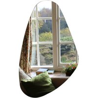 Miroir Décoratif Ovale, Asymétrique, 50 X 85 Cm, À Suspendre, Pour Salon, Salle De Bain, Couloir, Entrée, Décoration Murale Entièrement Physique