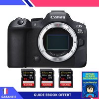 Canon EOS R6 Mark II + 3 SanDisk 32GB Extreme PRO UHS-II SDXC 300 MB/s + Ebook ""Devenez Un Super Photographe""