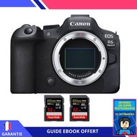 Canon EOS R6 Mark II + 2 SanDisk 32GB Extreme PRO UHS-II SDXC 300 MB/s + Ebook ""Devenez Un Super Photographe""