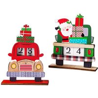 Calendrier De L' De Noël Ornements De Bureau Du Père Noël Calendrier De Compte À Rebours De Noël En Bois Pour Décorations De Table Festives À