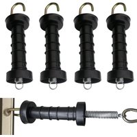 Lot de 5 poignées de portail de clôture électrique,poignées de porte isolées,poignée de porte à ressort pour clôture,facile à prendre en main (noir)