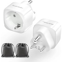 2 Pièces Adaptateur de Voyage France vers Inde Adaptateur,EU vers Inde Adaptateur de Voyage,Schuko EU vers Prise de Type D,pour Inde,Sri