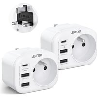 2 Packs Adaptateur Prise UK Anglaise avec 2 Ports USB et 1 Port USB-C-pour Royaume-Uni,Irlande,Écosse,Grande Bretagne,Dubai-Type G Mâle UK Femelle