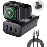 Chargeur Rapide Pour Iphone,Adaptateur Iphone Multifonction Avec Câble Usb-C Et Chargement Sans Fil Pour Apple Watch,Compatible Avec