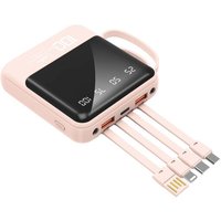 Chargeur De Téléphone Portable 10000mah Avec Câbles Et Lampe De Poche Intégrés,Batterie Externe,Compatible Avec Iphone,Samsung,Google,Lg,Ipads Et