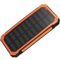 Batterie Externe Solaire Portable 20 000 Mah Avec Charge Rapide Et Deux Ports Usb,Idéale Pour Le Camping Et La Survie (Orange)